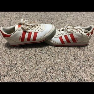 White and Orange Adidas Orion 2s